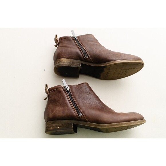 Franco Sarto Women's Keegan Boot Size 6M Taupe Brown Leather Bootie Flat Heel - Picture 5 of 9